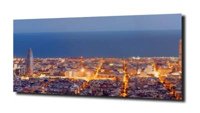 obraz na szkle Panorama na Barcelone- duża  
