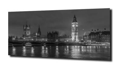 obraz na szkle, panel szklany Big Ben nocą 