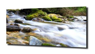 obraz na szkle Panorama na potok górski = 
