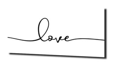 obraz na szkle, panel szklany Napis love 