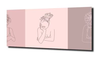 obraz na szkle Kobieta ilustracja kwiat 