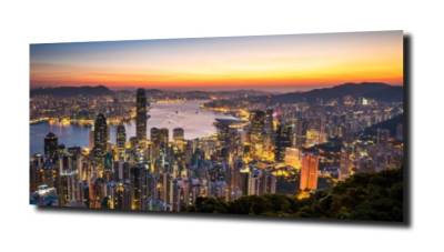 obraz na szkle Wschód nad Hong Kongiem 