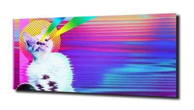 obraz na szkle Kot abstrakcja pop art. 