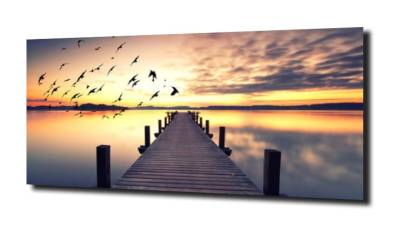 obraz na szkle Jezioro jaskółki niebo 