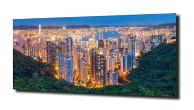 obraz na szkle Hong Kong ze wzgorza 