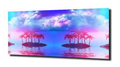 obraz na szkle Palmy wyspy tropiki 