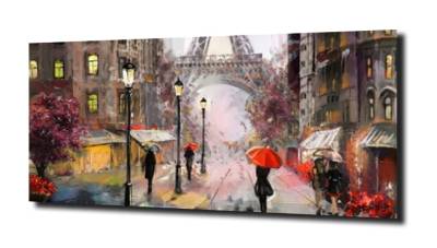 obraz na szkle Ilustrownany Paryż 