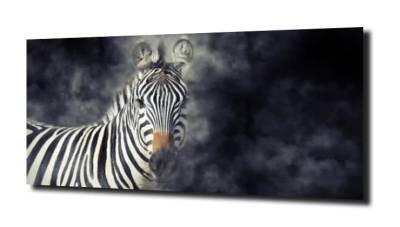 obraz na szkle Zebra dym zwierzę 