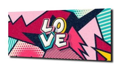 obraz na szkle Miłość pop art. 