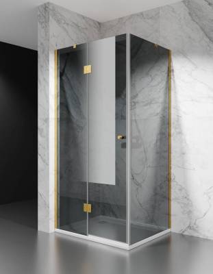 Kabina Prysznicowa Uchylna Złoto Szczotkowane DV8000 Grafitowa