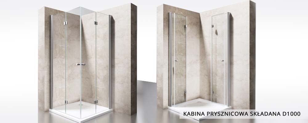 Kabina prysznicowa D1000 w wyposażeniu do łazienek dla osób niepełnosprawnych.